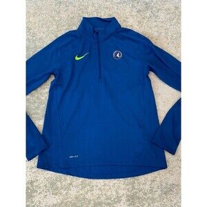 Nike Dri-Fit Minnesota Timberwolves 1/4 Zip Womens Sz Medium NBA Ultra Game Blue